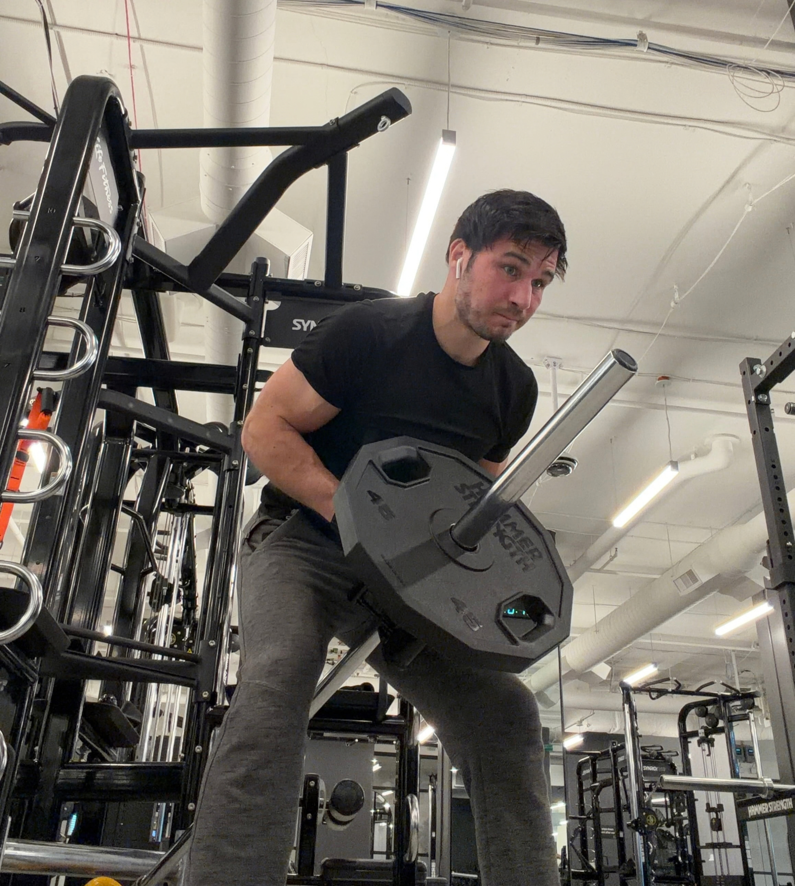 Standing T-bar row strength exercise